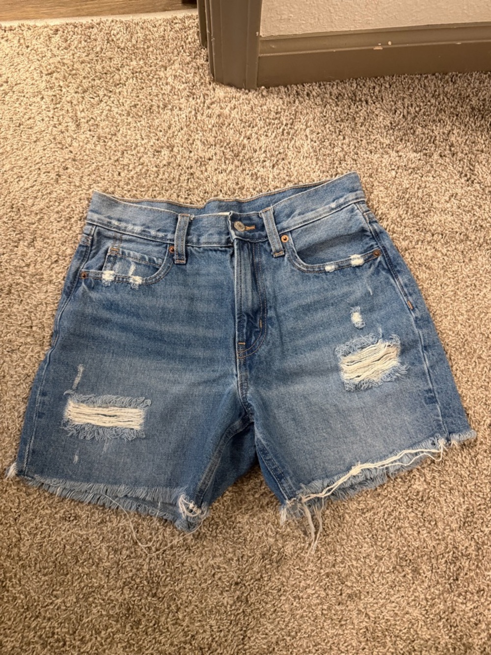 Old Navy Distressed Blue Denim Shorts